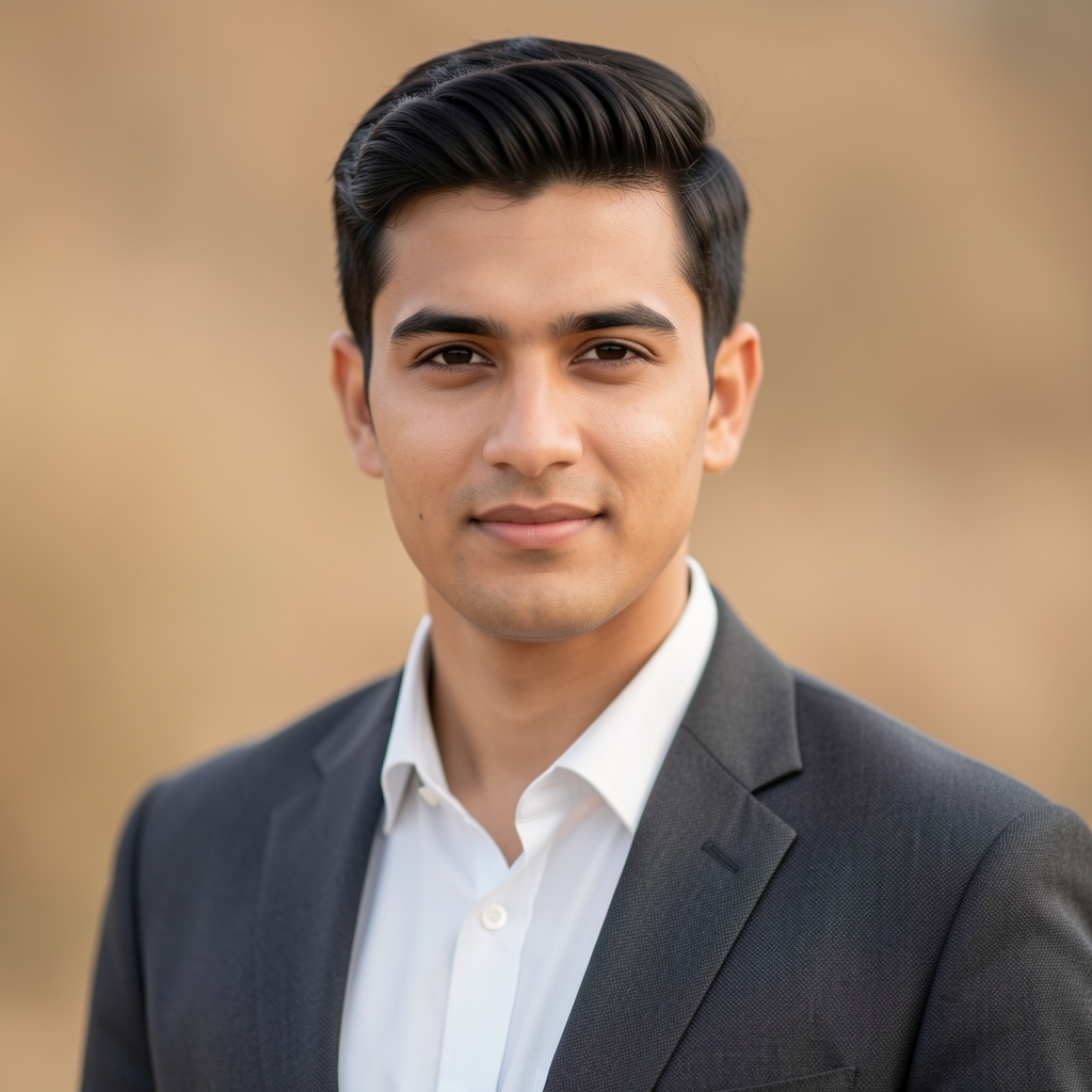 Editorial portrait of Marcus Chen, soft natural light, male subject seated at a desk